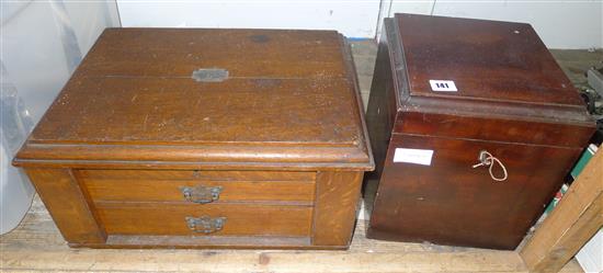 Mahogany box & canteen box